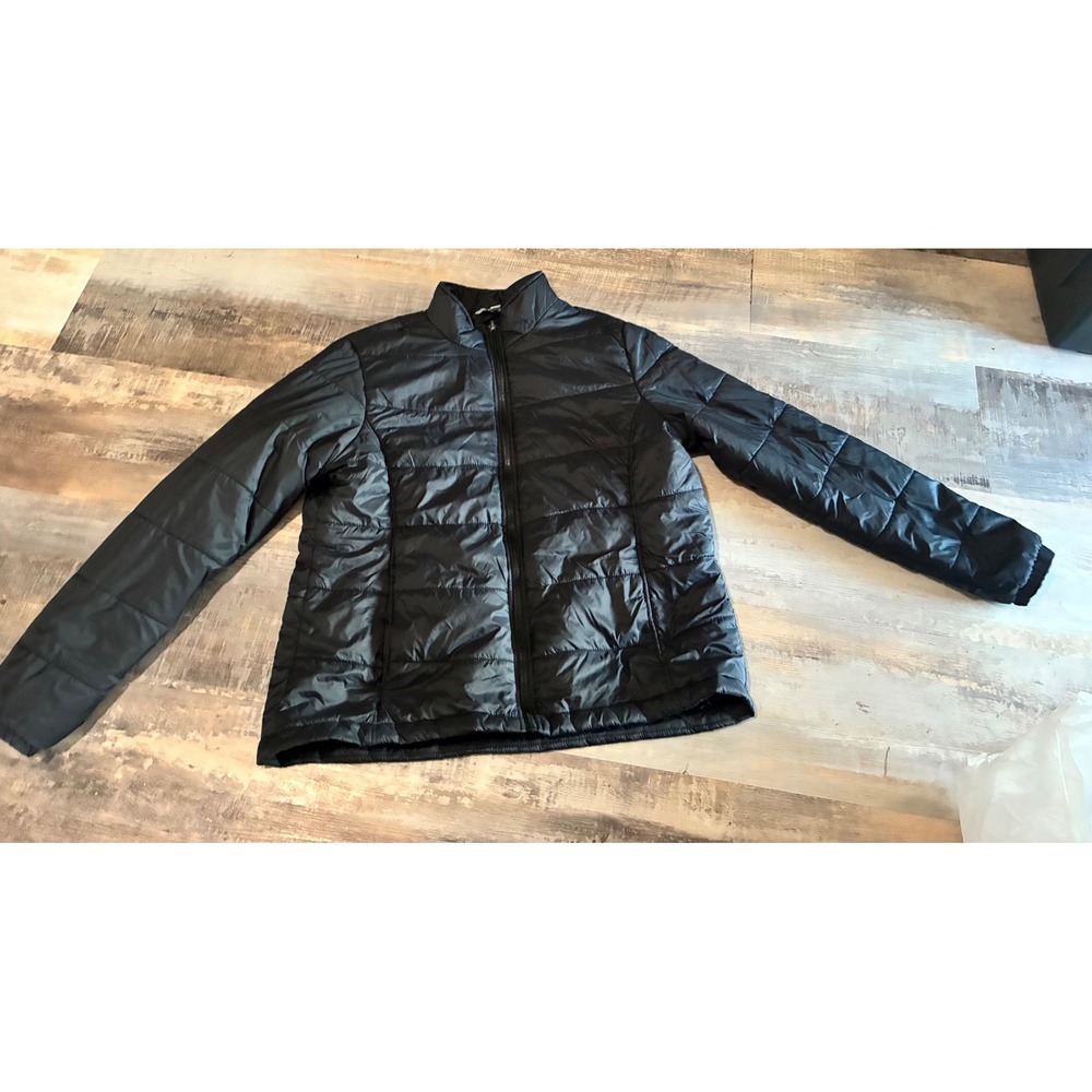 Port Authority Black Puffer Jacket Womens XXL Full Zip Quilted Lightweight Coat